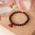 Vòng tay Garnet mix charm đồng xi